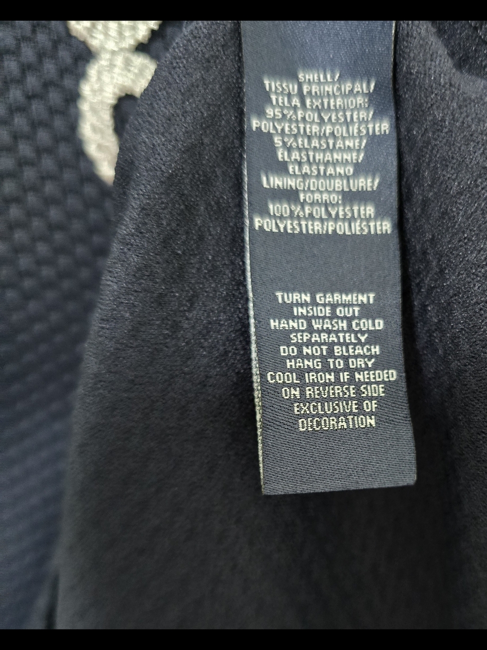 American Living Navy Midi Dress with White Braided Detail - Picture 3 of 6